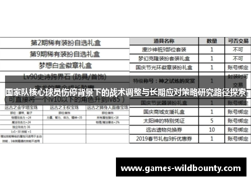 国家队核心球员伤停背景下的战术调整与长期应对策略研究路径探索 国家队核心球员伤停背景下的战术调整与长期应对策略研究路径探索